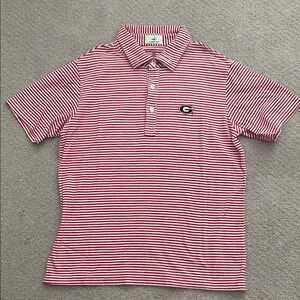 VGUC Boys Johnnie-O red stripe Georgia polo